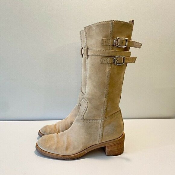 Gucci Womens Boots Beige Leather Mid Calf 7 - Picture 6 of 12
